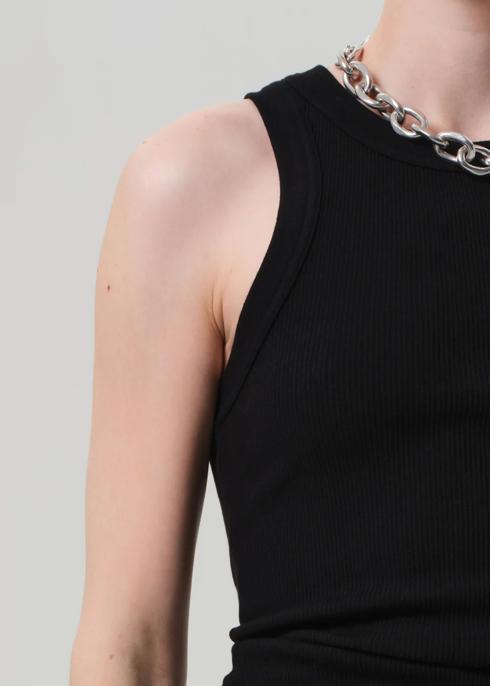 Isabel Rib Tank in Black