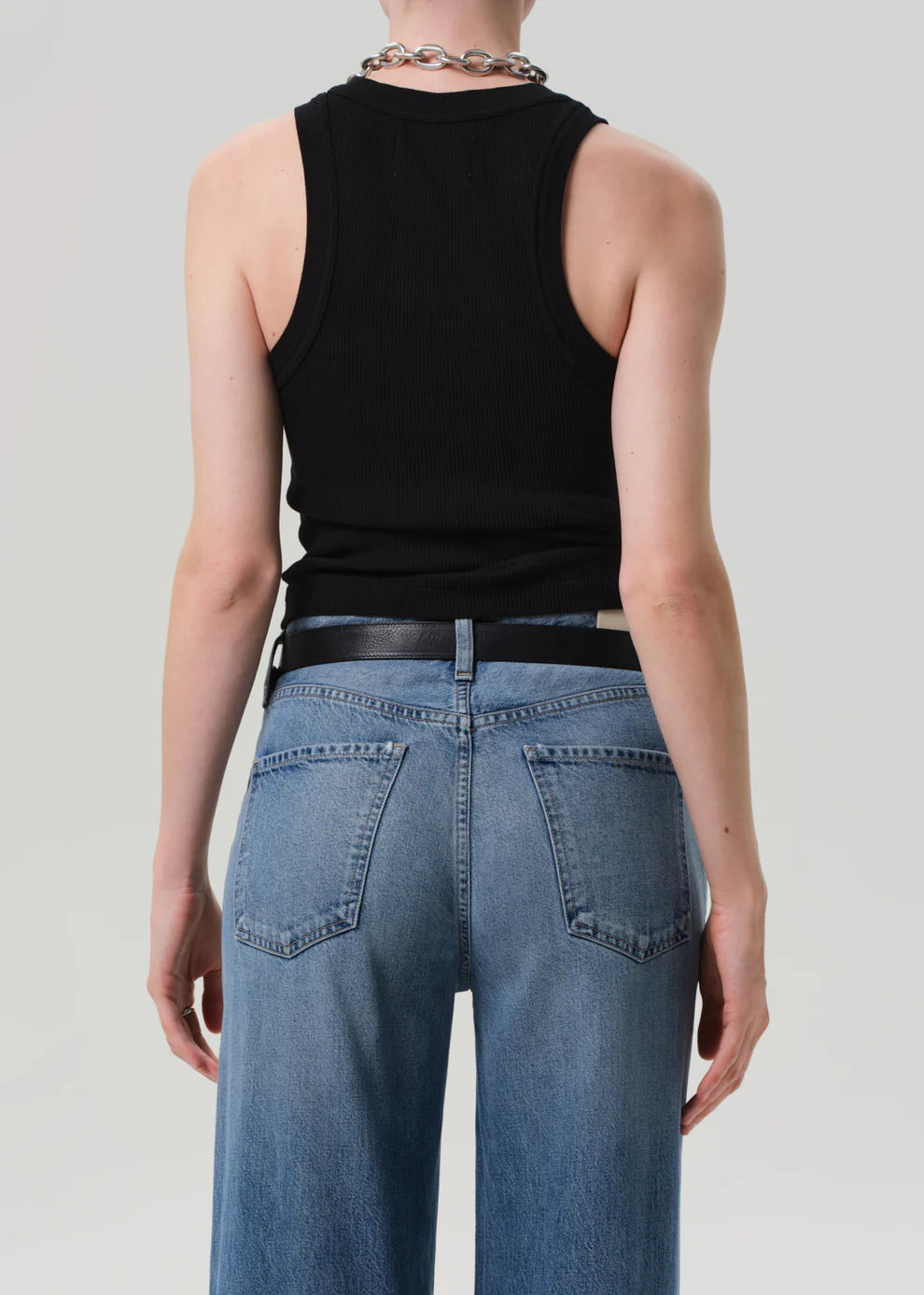 Isabel Rib Tank in Black