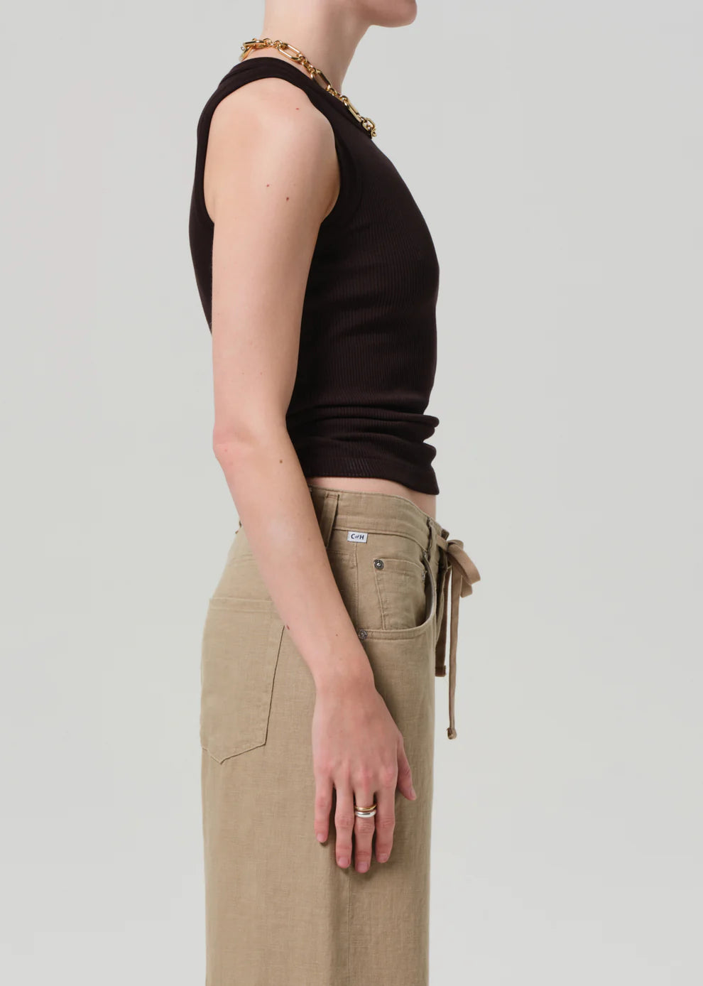 Isabel Rib Tank in Chocolate