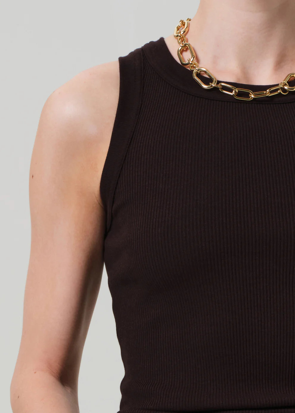 Isabel Rib Tank in Chocolate
