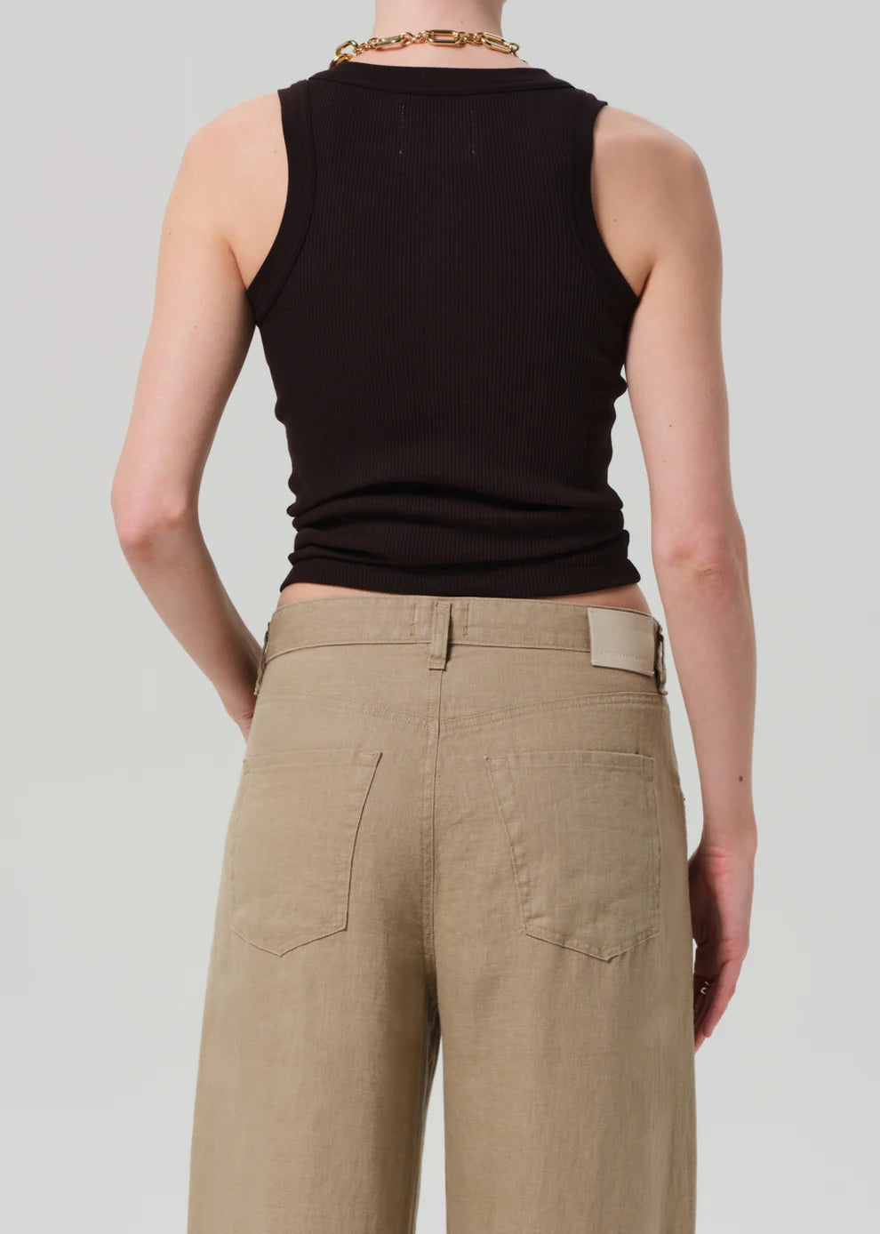Isabel Rib Tank in Chocolate