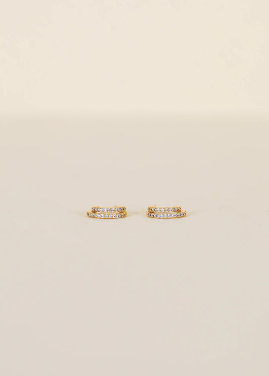 Double Champagne Hoop Earrings