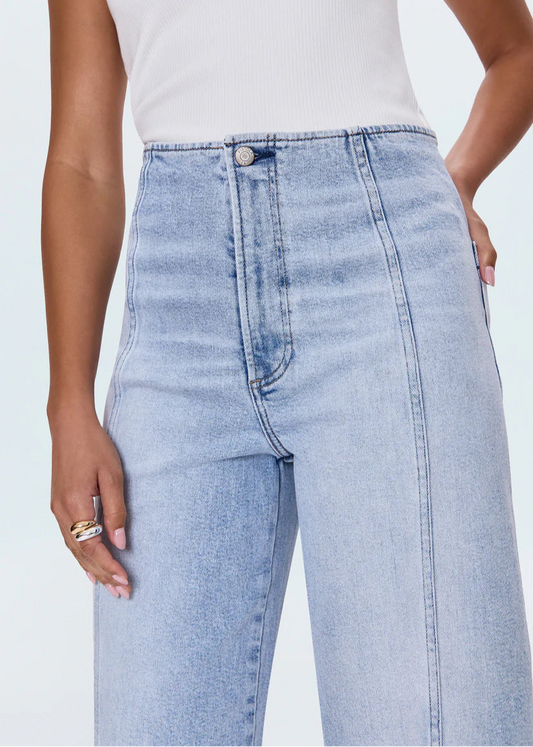Blair High Rise Seamed Barrel Jean in Pristine