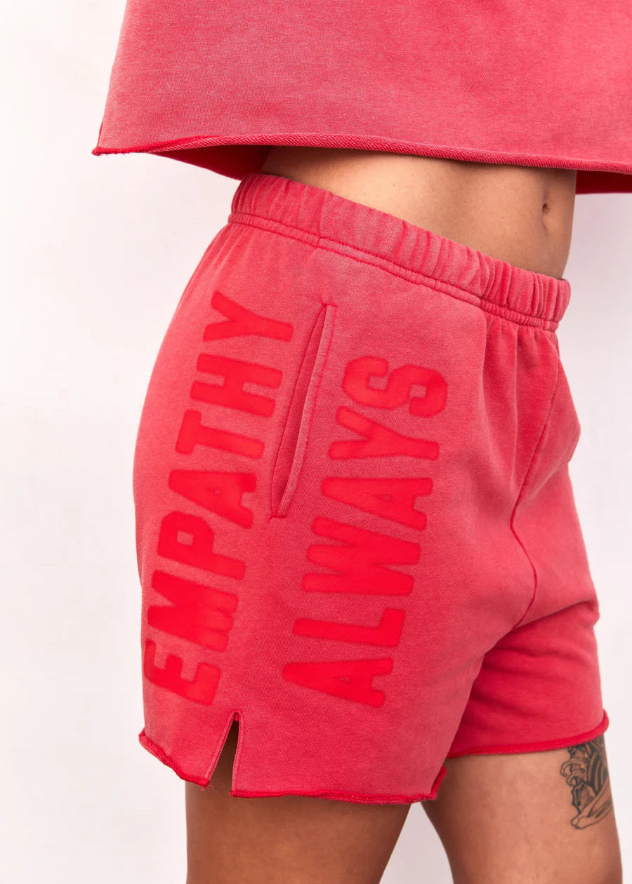 Empathy Always Vintage Red Sweatshorts