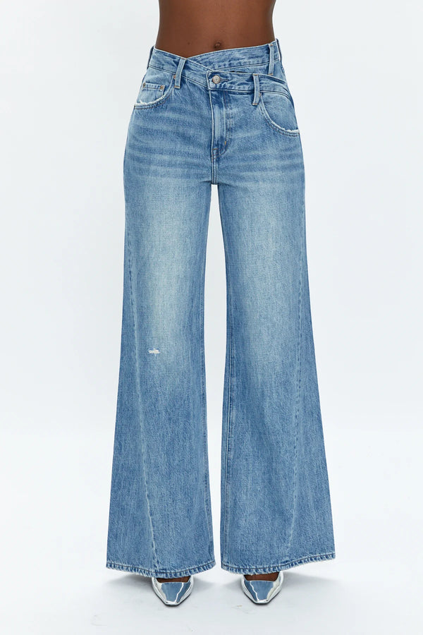 Ruby High Rise Palazzo Crossover Jeans