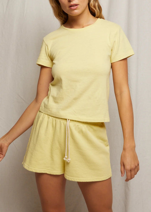 Layla French Terry Sweat Shorts in Banana