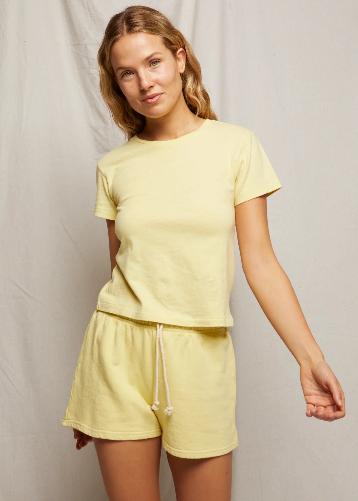 Layla French Terry Sweat Shorts in Banana