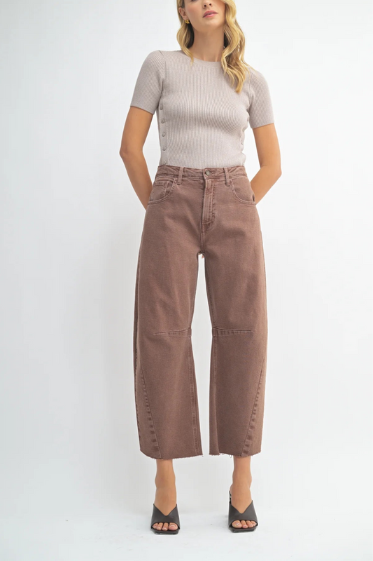 The Seamed Barrel Jean in Vintage Espresso