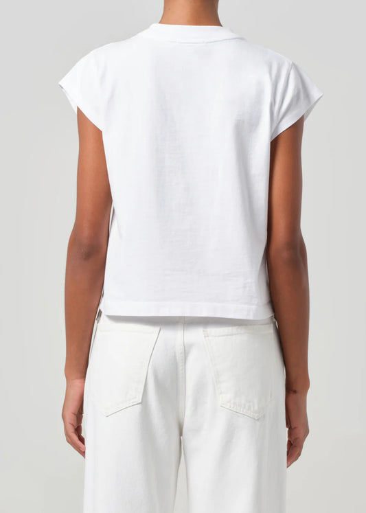 Bryce Cap Sleeve Tee in White