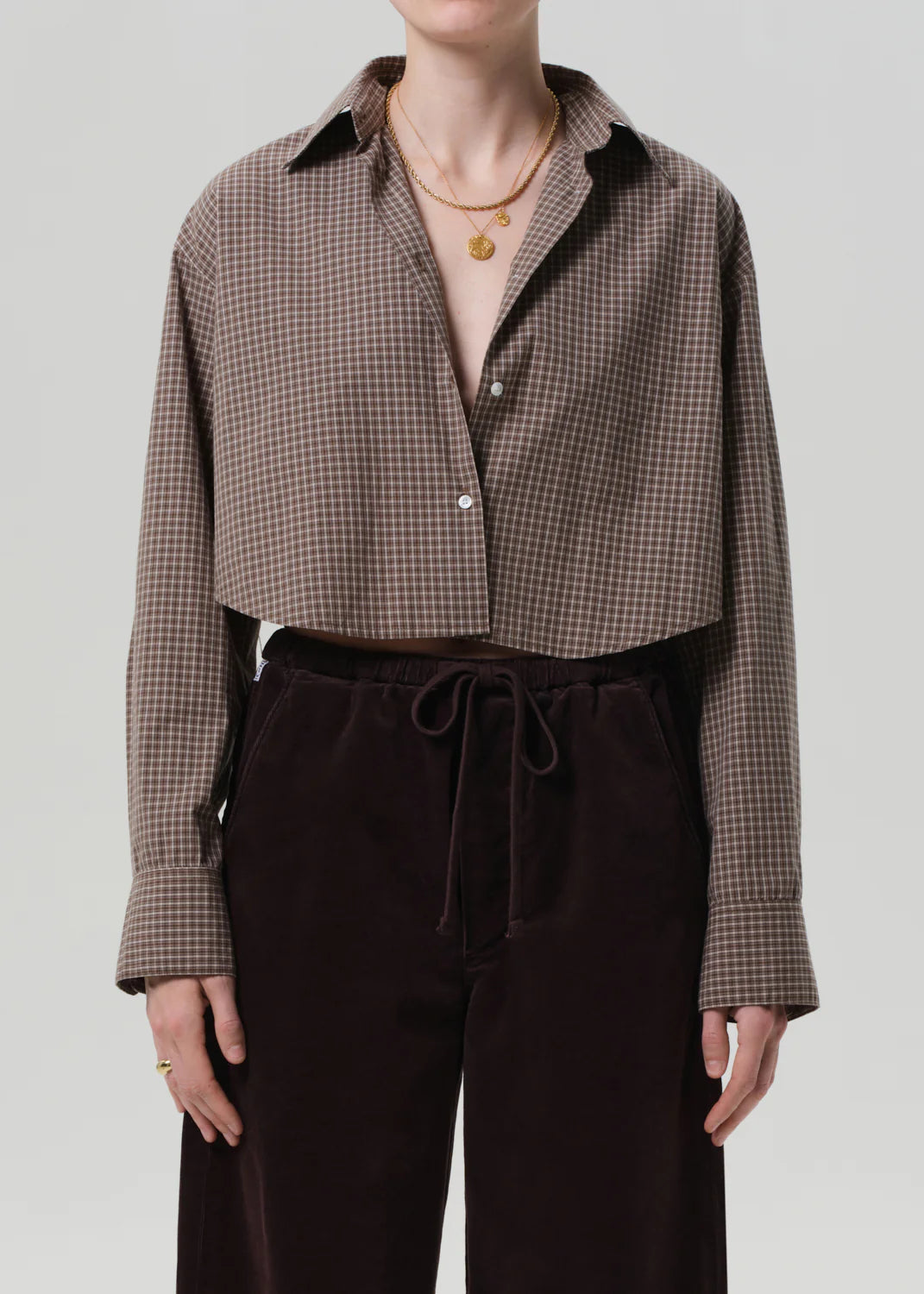 Ana Cropped Shirt in Heritage Stripe