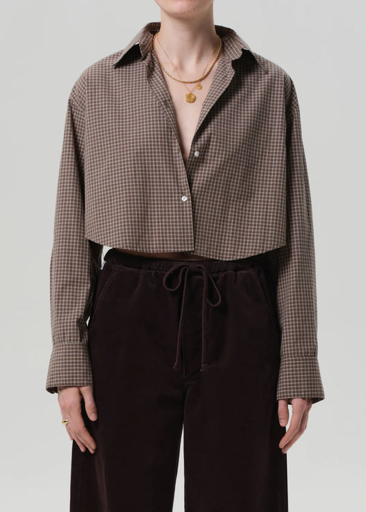 Ana Cropped Shirt in Heritage Stripe
