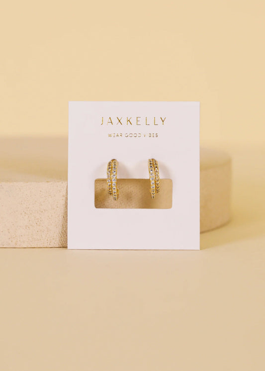 Double Champagne Hoop Earrings