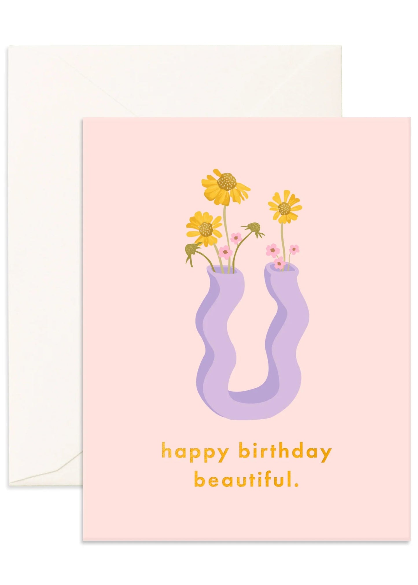 Birthday Beautiful Wiggle Vase Greeting Card