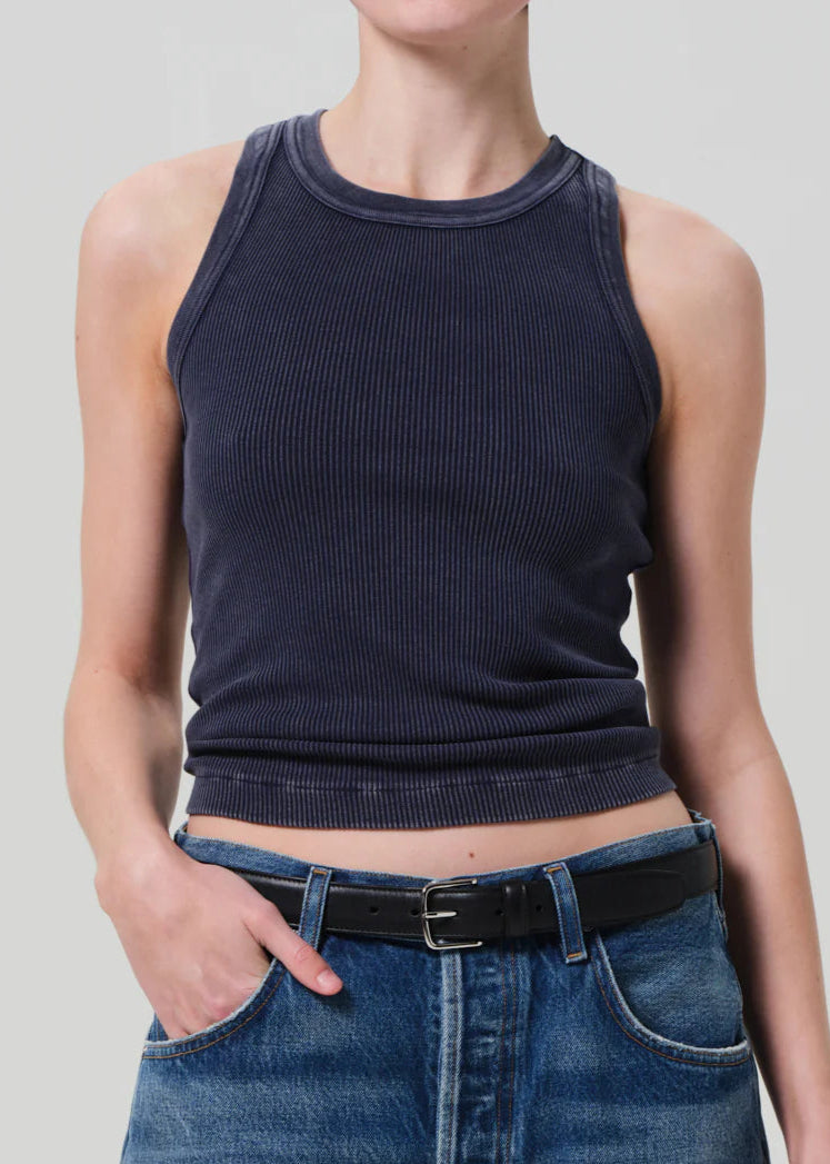 Isabel Rib Tank in Mineral Navy