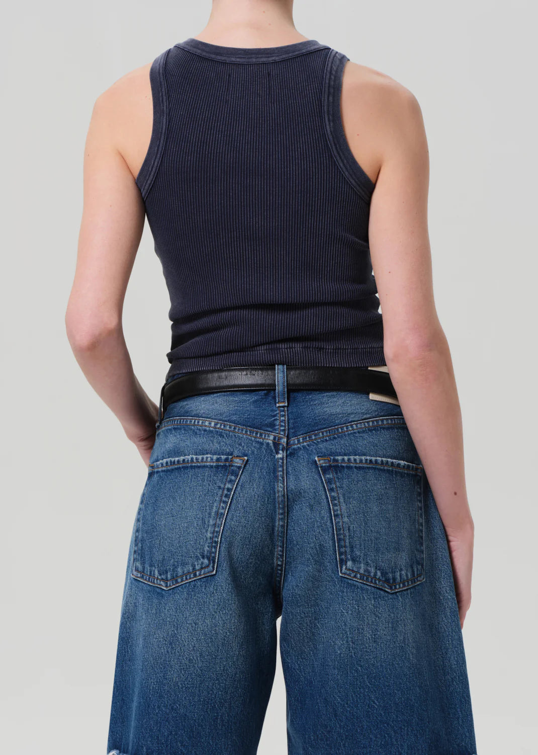 Isabel Rib Tank in Mineral Navy