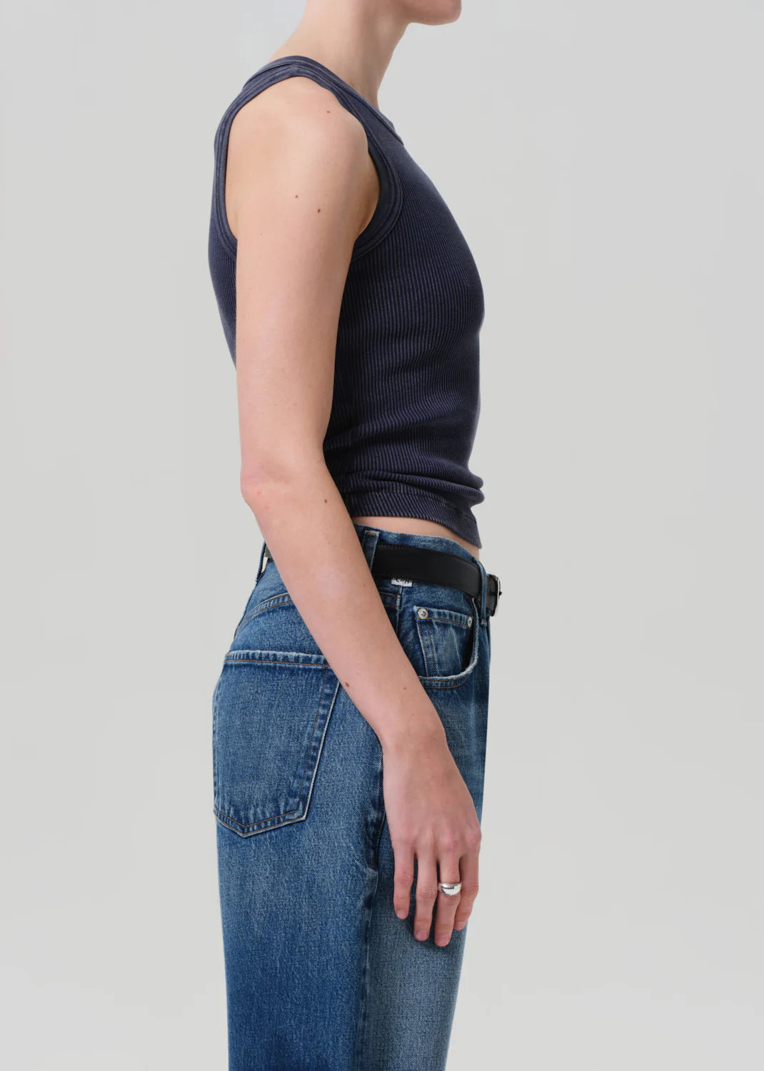 Isabel Rib Tank in Mineral Navy
