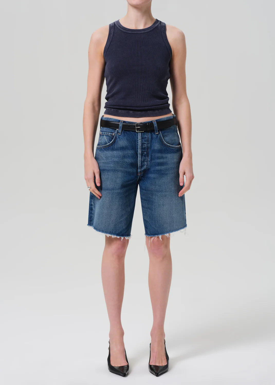 Isabel Rib Tank in Mineral Navy