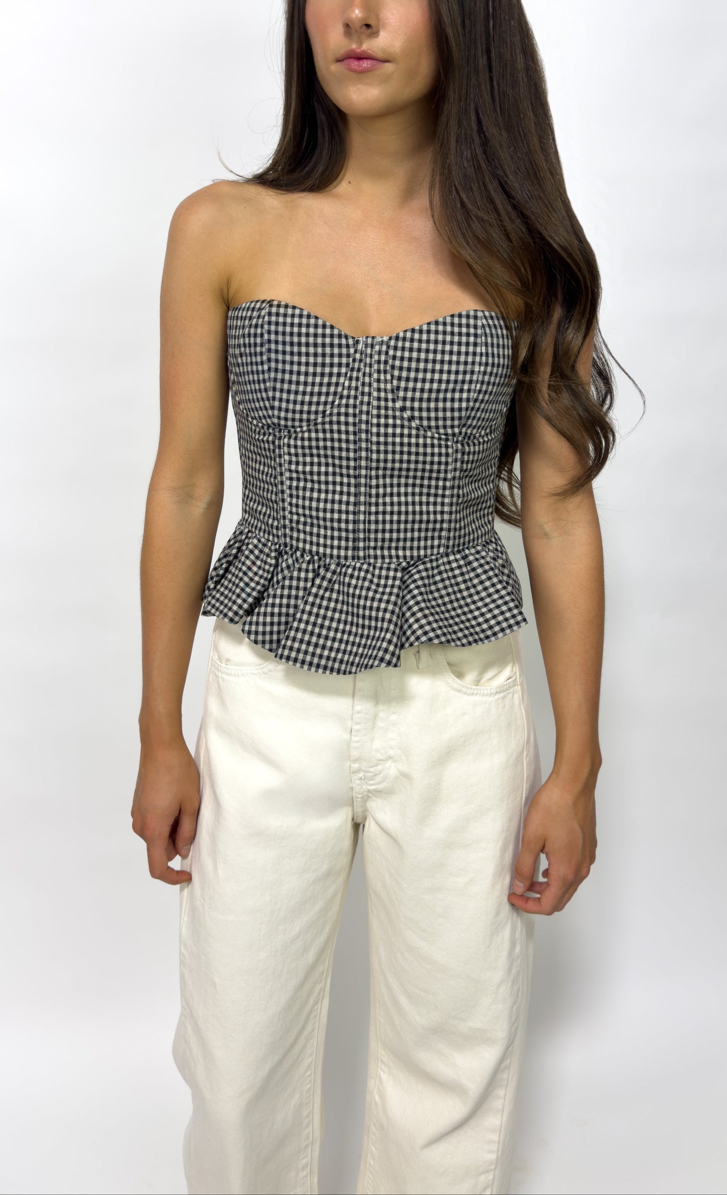 Gingham Corset Top