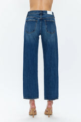 Lexi Mid Rise Bowed Straight Jeans