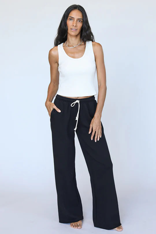 Hailey Structured Wide Leg Fleece Pant