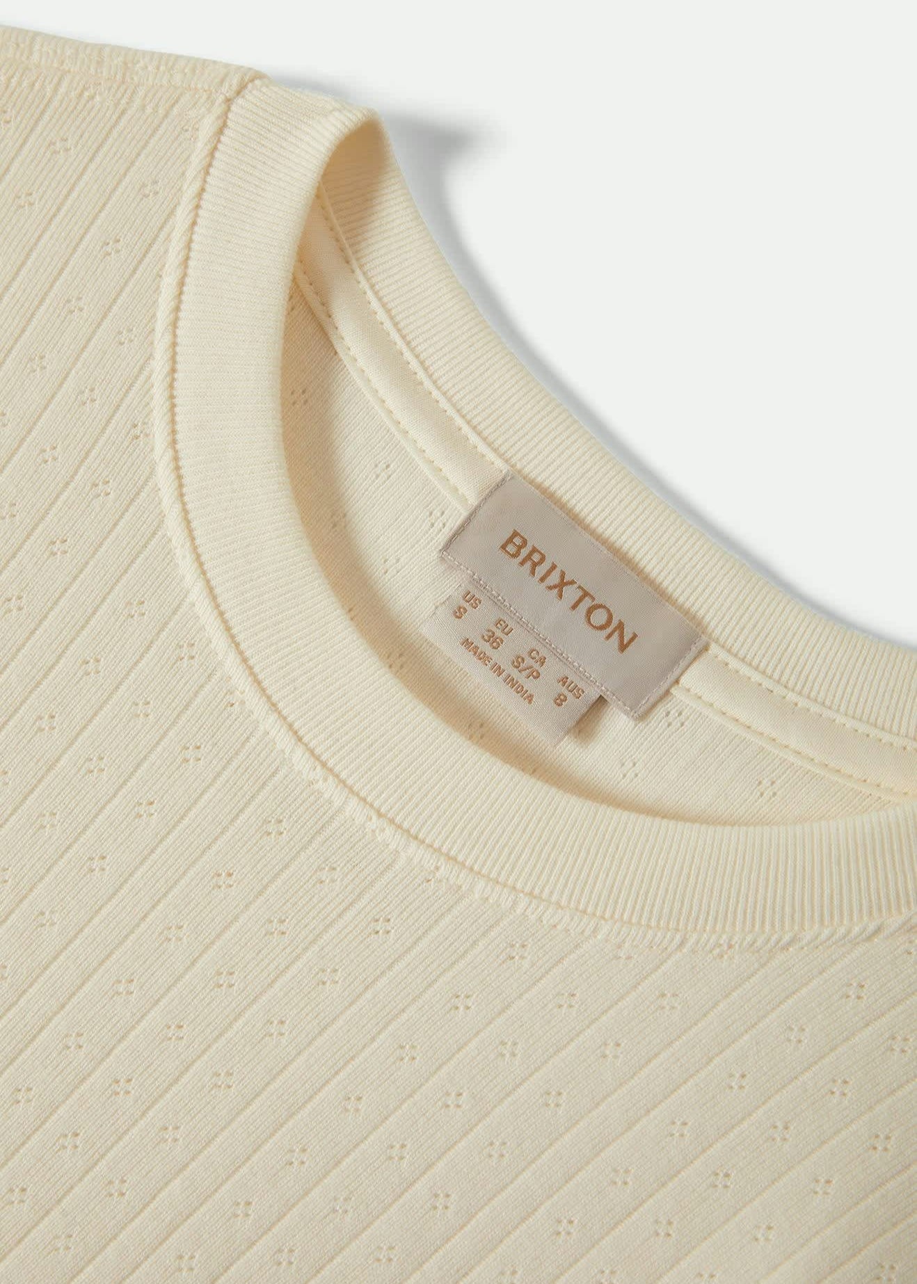 Dolly Slim Knit T-Shirt in Off White