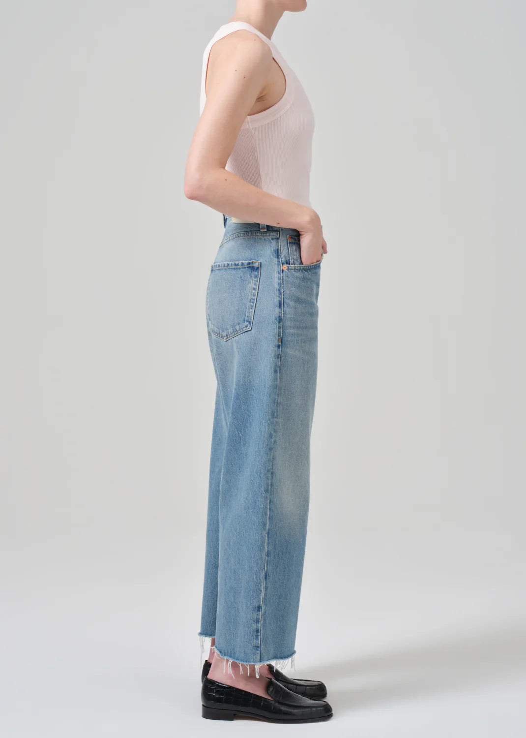 Ayla Raw Hem Crop in Sodapop