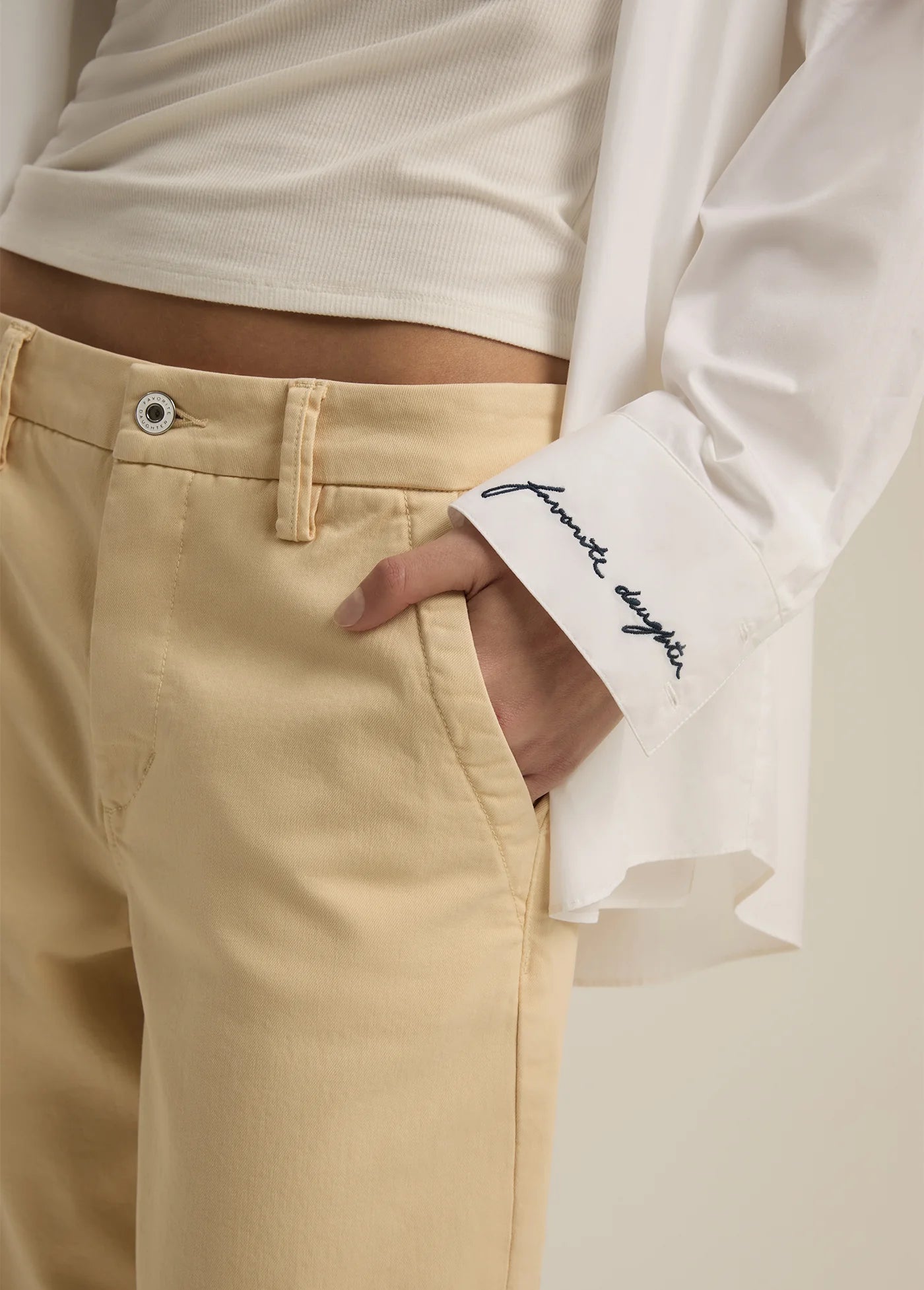 The Taylor Low Rise Trouser in Moonbeam